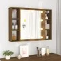 Mueble con espejo y LED color roble marrón 76x15x55 cm by vidaXL, Closets and storage - Ref: Foro24-820447, Price: 55,07 €, D...