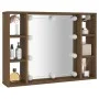 Mueble con espejo y LED color roble marrón 76x15x55 cm by vidaXL, Closets and storage - Ref: Foro24-820447, Price: 55,07 €, D...