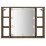 Mueble con espejo y LED color roble marrón 76x15x55 cm by vidaXL, Closets and storage - Ref: Foro24-820447, Price: 55,07 €, D...