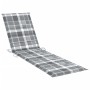 Sonnenliegen 2 Stück aus massivem Teakholz mit grau kariertem Kissen von vidaXL, Liegen - Ref: Foro24-3073200, Preis: 545,07 ...