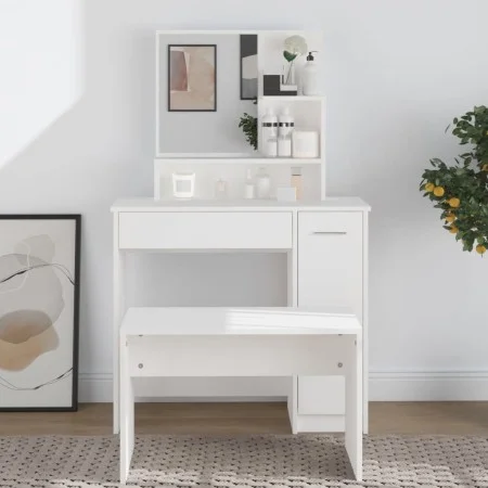 Tocador con espejo blanco 86,5x35x136 cm de vidaXL, Tocadores para dormitorios - Ref: Foro24-802957, Precio: 87,51 €, Descuen...