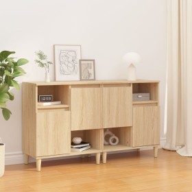 Aparadores 2 uds madera contrachapada roble Sonoma 60x35x70 cm