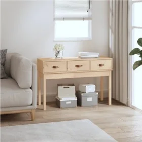 Solid pine wood console table 114x40x75 cm by vidaXL, Side tables - Ref: Foro24-821754, Price: 102,45 €, Discount: %