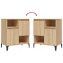 Aparadores 2 uds madera contrachapada roble Sonoma 60x35x70 cm