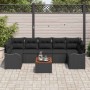 Conjunto de sofá de jardín 8 pcs Negro Poliratán