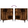 Aparadores 2 uds madera contrachapada roble ahumado 60x35x70 cm