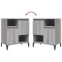 Aparadores 2 uds madera contrachapada gris Sonoma 60x35x70 cm