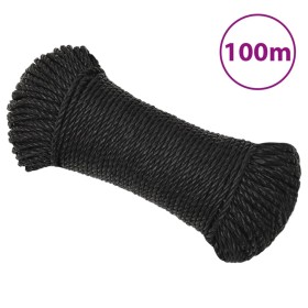 Cuerda de trabajo polipropileno negro 8 mm 100 m de vidaXL, Sogas y cuerdas metálicas - Ref: Foro24-153008, Precio: 24,16 €, ...