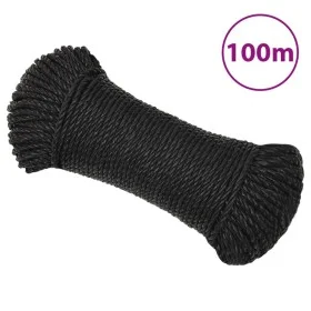 Schwarzes Polypropylen-Arbeitsseil 8 mm 100 m von vidaXL, Seile und Metallschnüre - Ref: Foro24-153008, Preis: 23,64 €, Rabat...