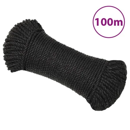 Schwarzes Polypropylen-Arbeitsseil 8 mm 100 m von vidaXL, Seile und Metallschnüre - Ref: Foro24-153008, Preis: 23,62 €, Rabat...