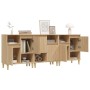 Aparadores 3 uds madera contrachapada roble Sonoma 60x35x70 cm