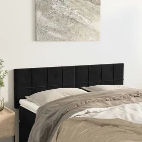 Headboards 2 units black velvet 72x5x78/88 cm by vidaXL, Headboards and footboards - Ref: Foro24-346056, Price: 70,66 €, Disc...