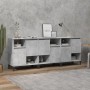 Aparadores 3 uds madera contrachapada gris hormigón 60x35x70 cm