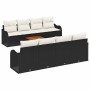 Conjunto de sofá de jardín 9 pcs Negro Poliratán