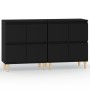 Aparadores 2 uds madera contrachapada negro 60x35x70 cm