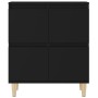 Aparadores 2 uds madera contrachapada negro 60x35x70 cm