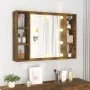 Mueble con espejo y LED color roble ahumado 76x15x55 cm de vidaXL, Armarios y almacenamiento - Ref: Foro24-820445, Precio: 66...
