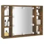Mueble con espejo y LED color roble ahumado 76x15x55 cm de vidaXL, Armarios y almacenamiento - Ref: Foro24-820445, Precio: 66...