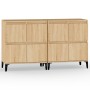 Aparadores 2 uds madera contrachapada roble Sonoma 60x35x70 cm