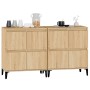 Aparadores 2 uds madera contrachapada roble Sonoma 60x35x70 cm