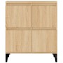 Aparadores 2 uds madera contrachapada roble Sonoma 60x35x70 cm