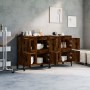 Aparadores 2 uds madera contrachapada roble ahumado 60x35x70 cm