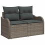 Conjunto de sofá de jardín 9 pcs Gris Poliratán