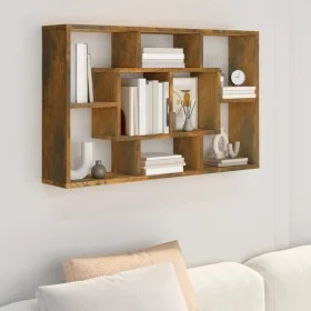 Eiche geräuchert Holzwerkstoff Wandregal 85x16x52,5 cm von vidaXL, Regale und Regale - Ref: Foro24-820460, Preis: 36,07 €, Ra...