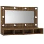 Eichenbrauner Spiegel und LED-Möbel 90x31,5x62 cm von vidaXL, Badezimmerwaschtische - Ref: Foro24-820459, Preis: 62,05 €, Rab...