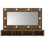 Eichenbrauner Spiegel und LED-Möbel 90x31,5x62 cm von vidaXL, Badezimmerwaschtische - Ref: Foro24-820459, Preis: 62,05 €, Rab...