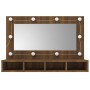 Eichenbrauner Spiegel und LED-Möbel 90x31,5x62 cm von vidaXL, Badezimmerwaschtische - Ref: Foro24-820459, Preis: 62,81 €, Rab...