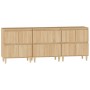 Aparadores 3 uds madera contrachapada roble Sonoma 60x35x70 cm
