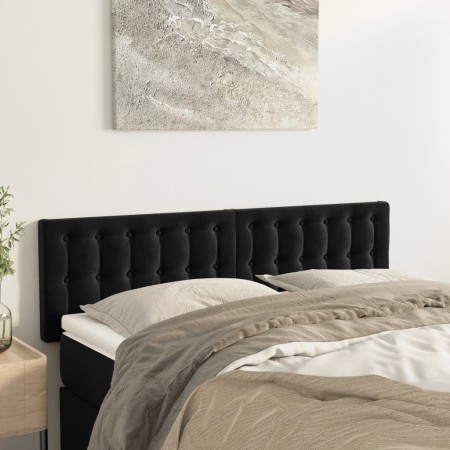 Cabeceros 2 unidades terciopelo negro 72x5x78/88 cm de vidaXL, Cabeceros y pies de cama - Ref: Foro24-346472, Precio: 67,98 €...