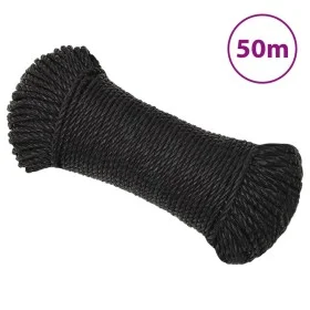Black polypropylene work rope 6 mm 50 m by vidaXL, Ropes and metal cords - Ref: Foro24-153002, Price: 12,44 €, Discount: %