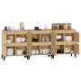 Aparadores 3 uds madera contrachapada roble Sonoma 60x35x70 cm