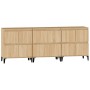 Aparadores 3 uds madera contrachapada roble Sonoma 60x35x70 cm