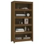 Estantería madera maciza de pino marrón miel 80x35x154 cm de vidaXL, Librerías y estanterías - Ref: Foro24-821692, Precio: 14...