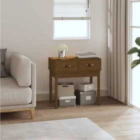 Honey brown solid pine wood console table 76.5x40x75 cm by vidaXL, Side tables - Ref: Foro24-821752, Price: 65,62 €, Discount: %