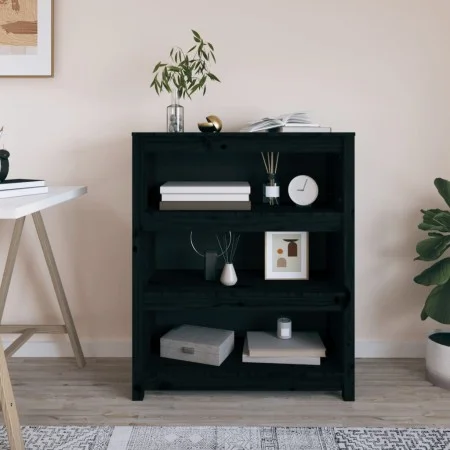 Regal aus massivem schwarzem Kiefernholz, 80 x 35 x 97 cm von vidaXL, Bücherregale und Regale - Ref: Foro24-821683, Preis: 98...