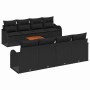 Conjunto de sofá de jardín 9 pcs Negro Poliratán