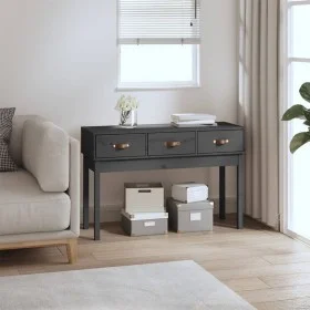 Solid gray pine wood console table 114x40x75 cm by vidaXL, Side tables - Ref: Foro24-821756, Price: 122,52 €, Discount: %