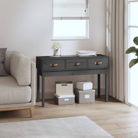 Solid gray pine wood console table 114x40x75 cm by vidaXL, Side tables - Ref: Foro24-821756, Price: 123,83 €, Discount: %
