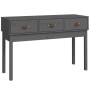 Solid gray pine wood console table 114x40x75 cm by vidaXL, Side tables - Ref: Foro24-821756, Price: 123,83 €, Discount: %