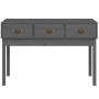 Solid gray pine wood console table 114x40x75 cm by vidaXL, Side tables - Ref: Foro24-821756, Price: 123,83 €, Discount: %