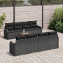 Conjunto de sofá de jardín 9 pcs Negro Poliratán