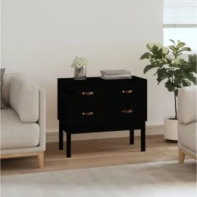 Konsolenschrank aus massivem Kiefernholz schwarz 90x40x78 cm von vidaXL, Sideboards - Ref: Foro24-821743, Preis: 124,12 €, Ra...