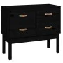 Solid black pine wood console table 90x40x78 cm by vidaXL, Sideboards - Ref: Foro24-821743, Price: 124,12 €, Discount: %