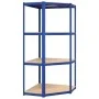 Eckregal 4 Ebenen Sperrholz und Stahl blau von vidaXL, Industrieregale - Ref: Foro24-152852, Preis: 60,88 €, Rabatt: %