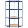 Eckregal 4 Ebenen Sperrholz und Stahl blau von vidaXL, Industrieregale - Ref: Foro24-152852, Preis: 60,88 €, Rabatt: %