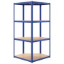 Eckregal 4 Ebenen Sperrholz und Stahl blau von vidaXL, Industrieregale - Ref: Foro24-152852, Preis: 61,64 €, Rabatt: %